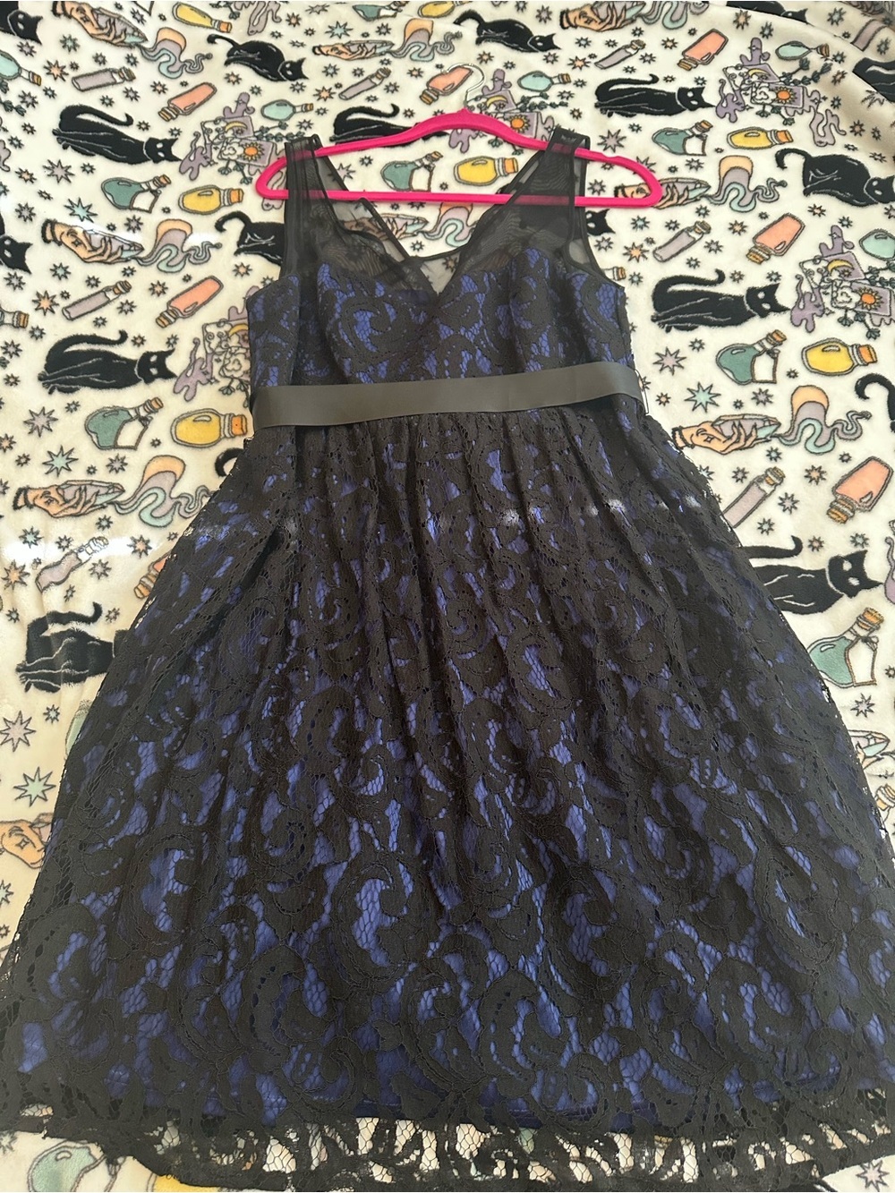 Torrid Black Lace Dress with Navy Lining